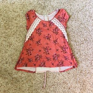 Jolt Floral Pink Lace Shirt